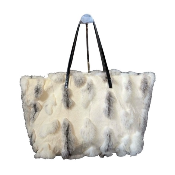 Fendi Handbags - Fendi Rabbit Fur & Satin Tote